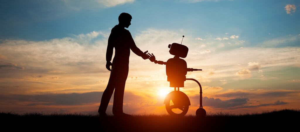 AI, eh? 3 Reasons Why Artificial Intelligence in Canada is Red Hot Right Now Man and robot